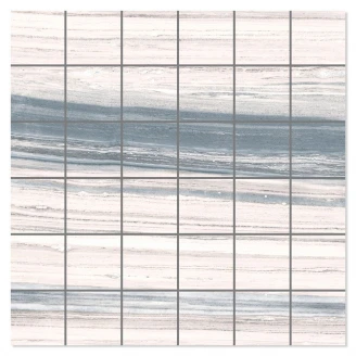 Marmor Mosaik Klinker Aurora Blå Polerad Rak 30x30 (5x5) cm